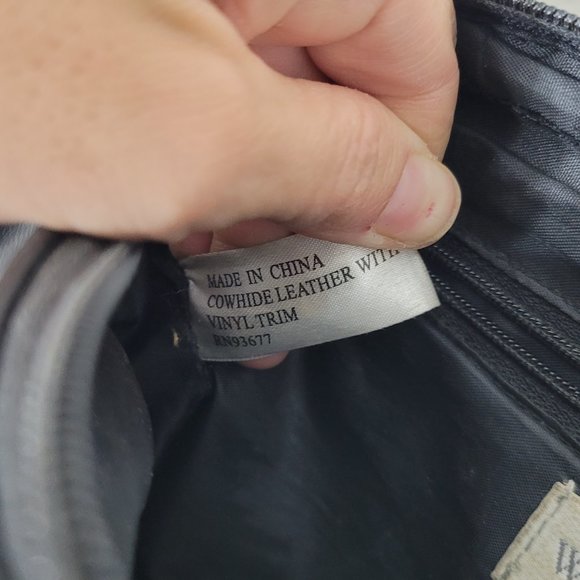 Worthington Rectangle Zip Top Purse Shoulder Bag Crossbody Black Leather Casual - Picture 14 of 15